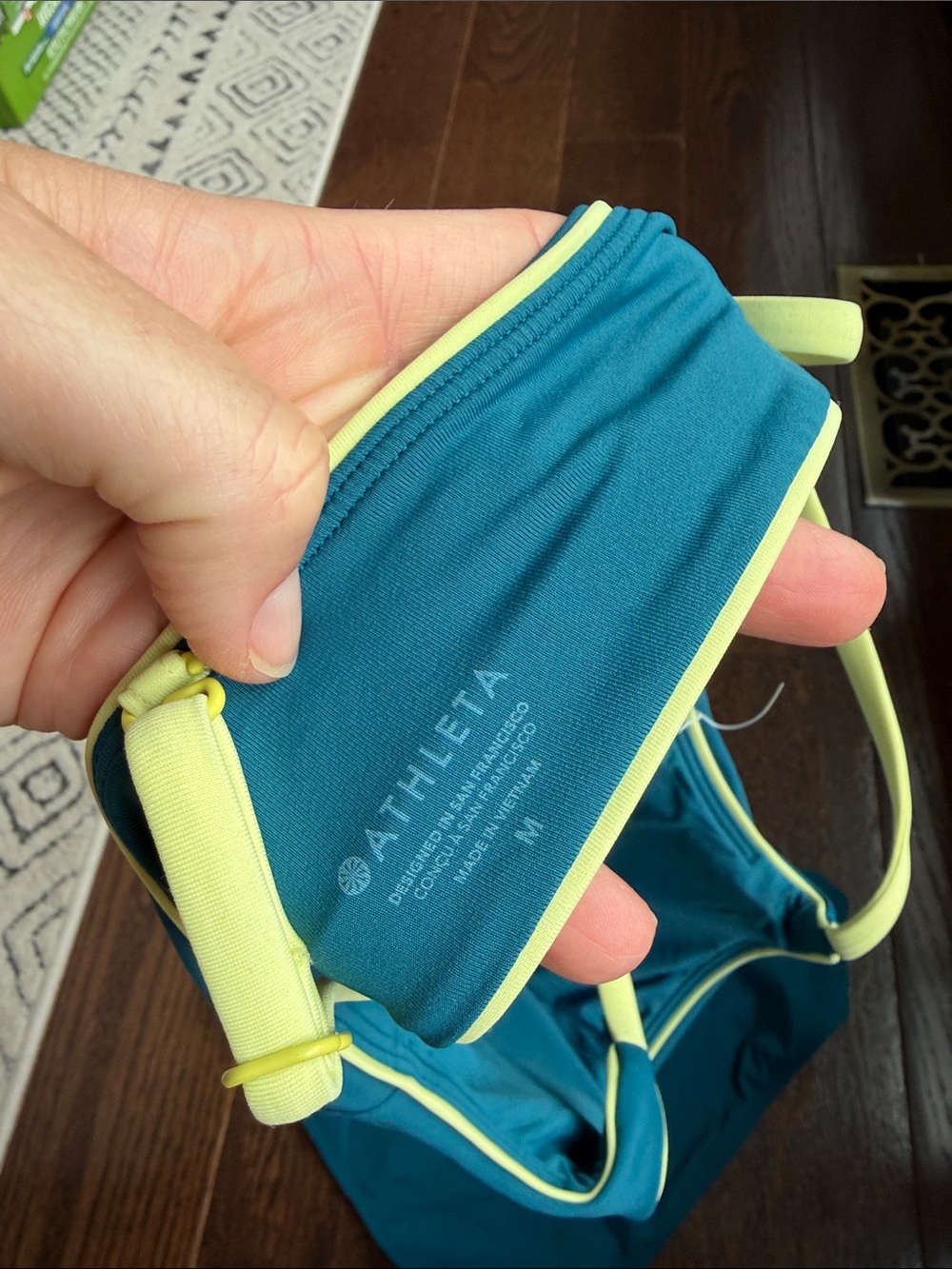 Athleta Teal Bikini Set with Yellow Trim Size Medium - Picture 4 of 4